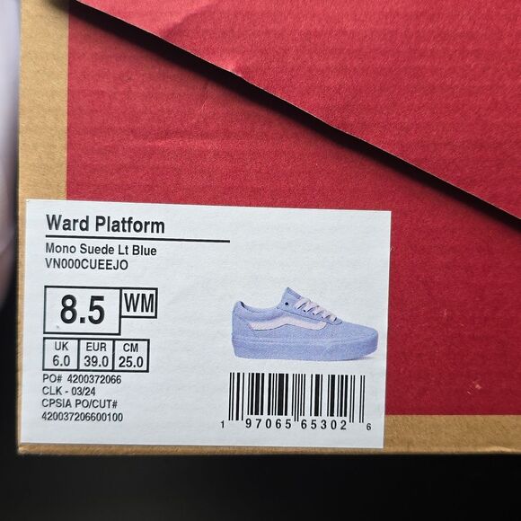 Vans Women's Ward Platform Mono Suede Shoe Lt. Blue Size 8.5 - Picture 9 of 9